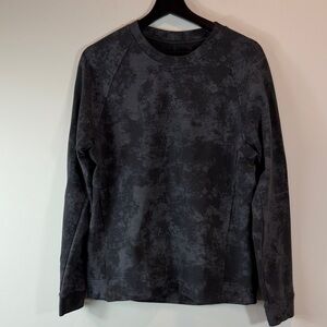 lululemon athletica Men's Black Charcoal Patterned City Sweat Crew Sweatshirt